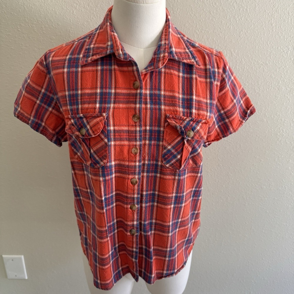 Quizz Vtg 90s Plaid Button Up Shirt Womens Sz M Cotton Camp Western Preppy Indie